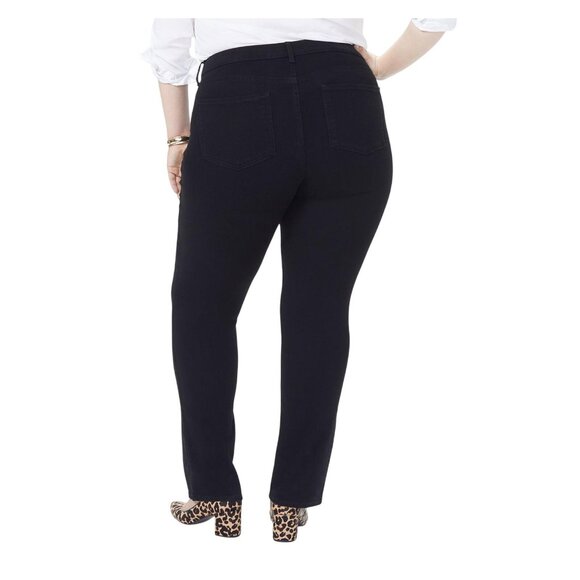 NWT NYDJ Womens Plus Size Marilyn Straight Ankle Jeans WBDMMS2299 Black 18W - Picture 2 of 9